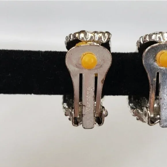 Vintage Vendome Women's Clip On Earrings Silver Tone Braid - Picture 7 of 15